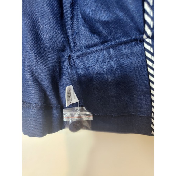 NWT‎ Blue Linen Blazer 1 Button Notch Lapel Coastal Grandma Academia Nautical PS - Picture 4 of 12
